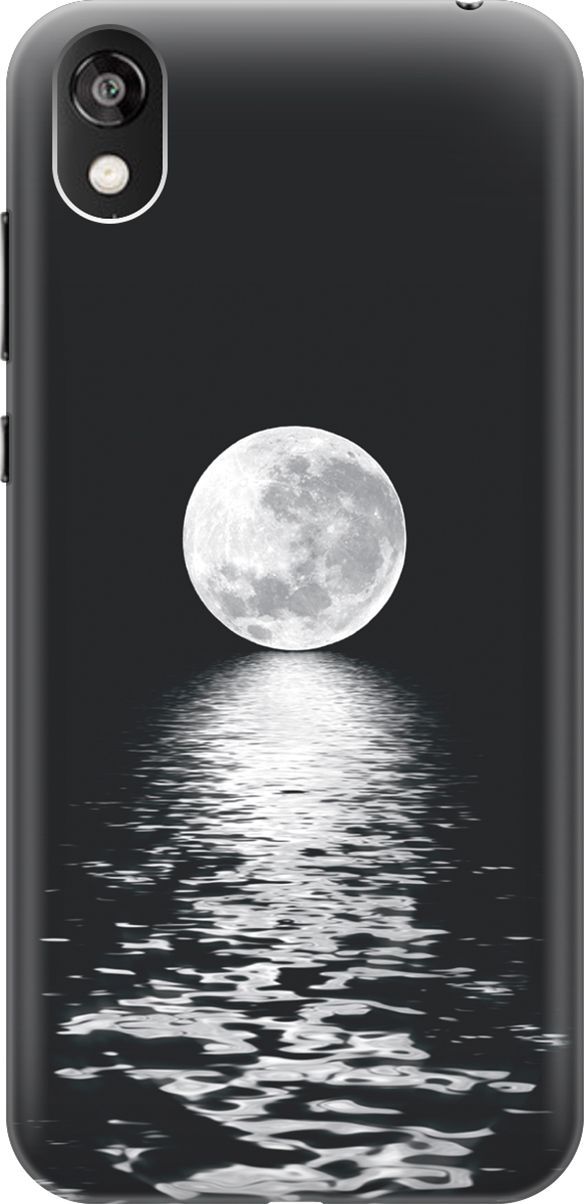 

Чехол на Honor 8S/Huawei Y5 (2019) "Луна над морем", Белый;черный, 6382