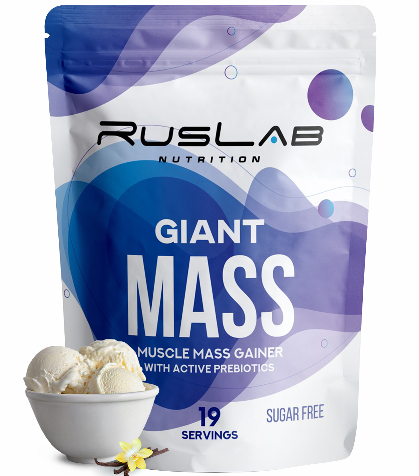 

Гейнер RusLabNutrition Giant Mass 950гр вкус ванильное мороженое, Giant Mass