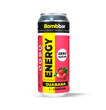 Энергетический Напиток BomBbar с Гуараной Вкус Клубника - 500 мл