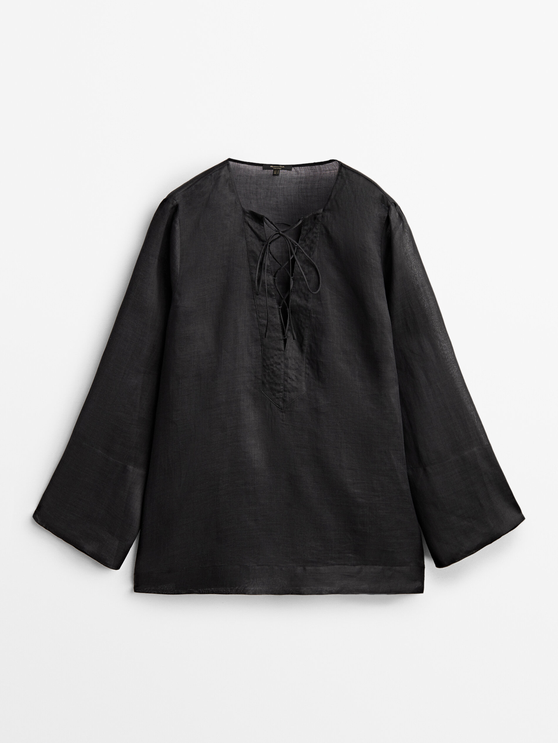 

Блуза женская Massimo Dutti 05124519800 черная XS, 05124519800