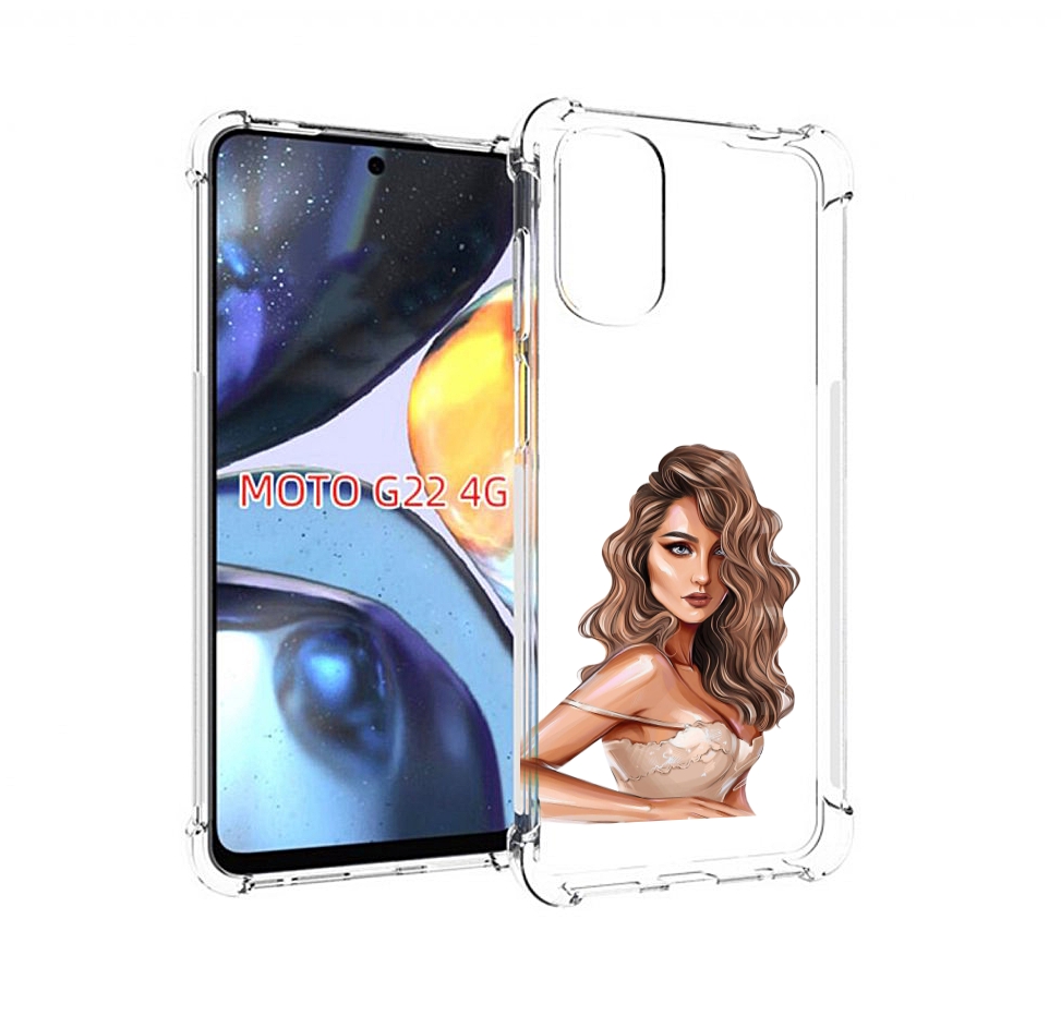 

Чехол MyPads Кудрявая-девушка женский для Motorola Moto G22 4G, Прозрачный, Tocco
