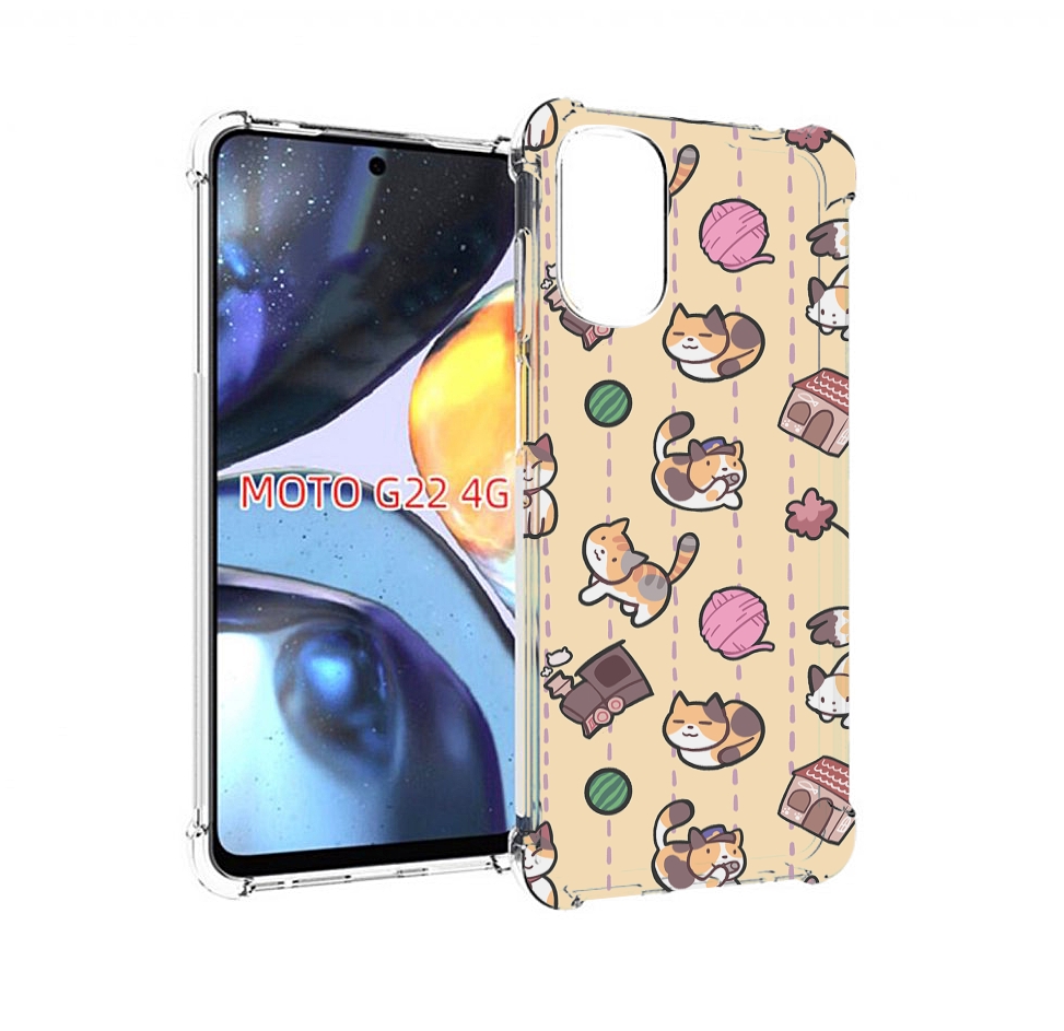 

Чехол MyPads Котики-клубочки для Motorola Moto G22 4G, Прозрачный, Tocco