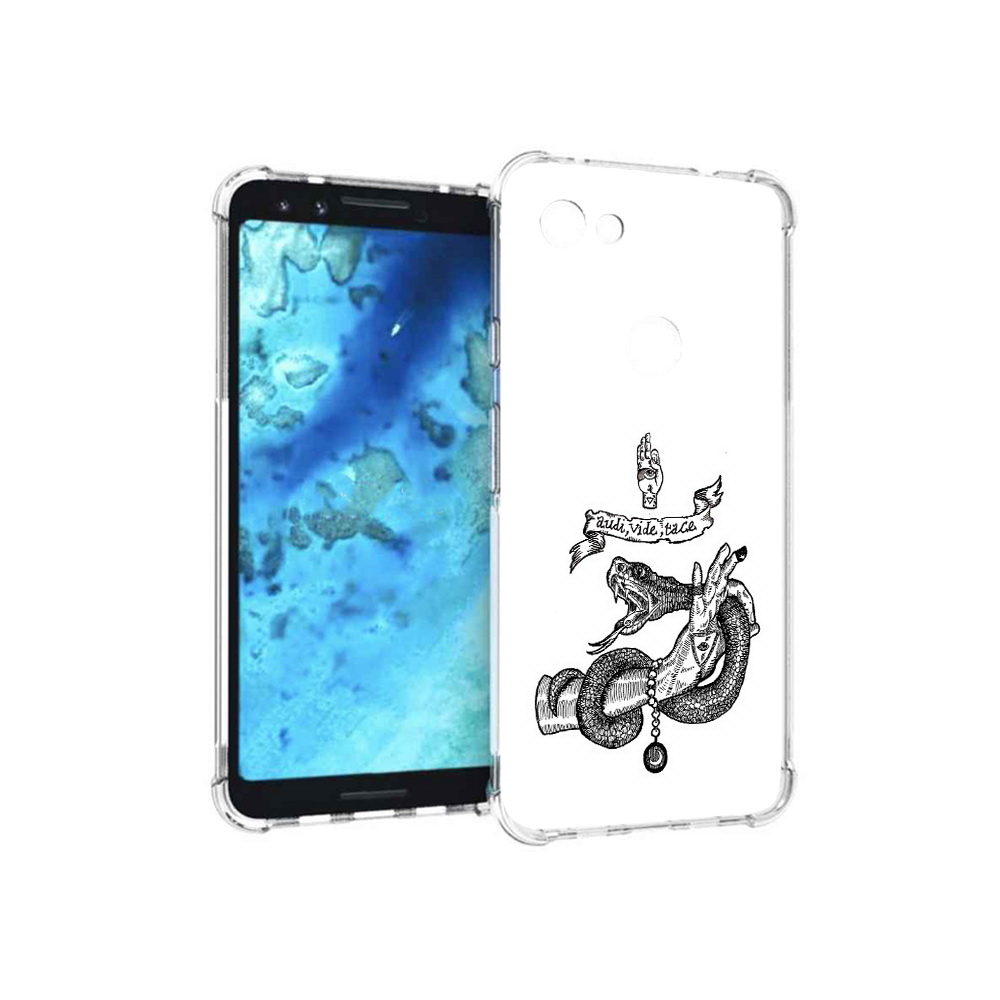 

Чехол MyPads Tocco для Google Pixel 3 змея на руке рисунок, Прозрачный, Tocco
