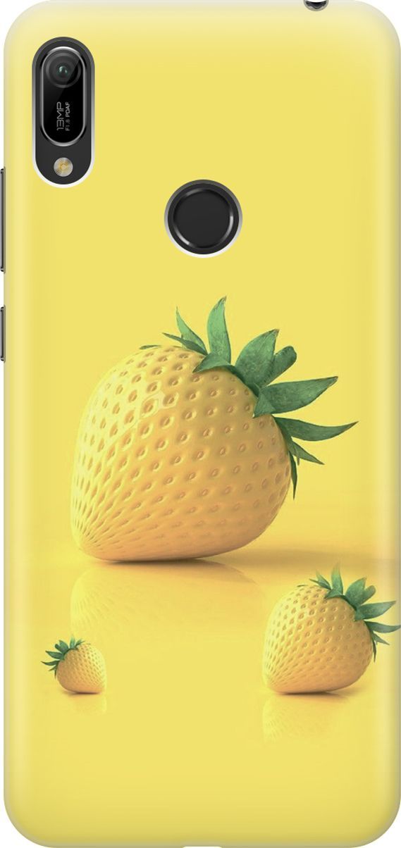 

Чехол на Honor 8A/8A Pro/Huawei Y6 (2019)/Y6 Prime (2019) "Желтая клубника", Черный, 6373