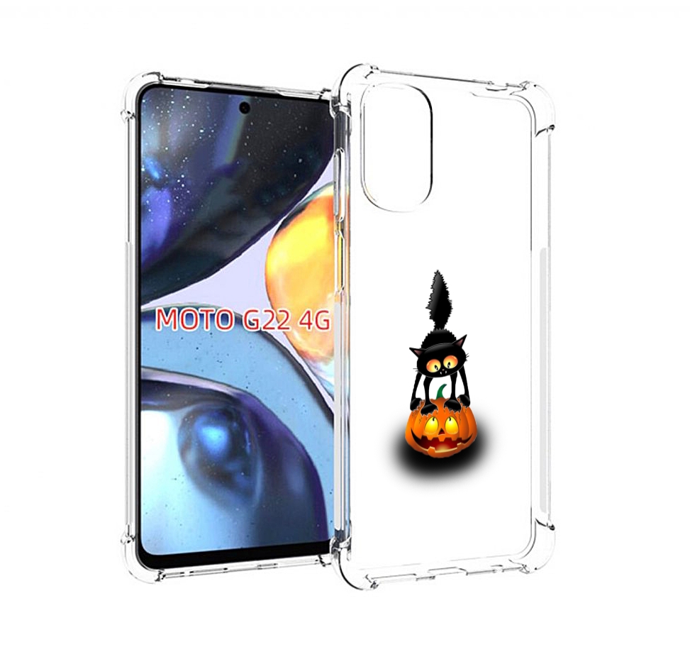

Чехол MyPads Котик с тыквой для Motorola Moto G22 4G, Прозрачный, Tocco