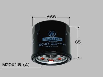 фото Фильтр масляный vic dc07 double core 3g83,f8,fs,b3,b5,b6,zy,zl,e3,e5,d5 vic арт. dc07