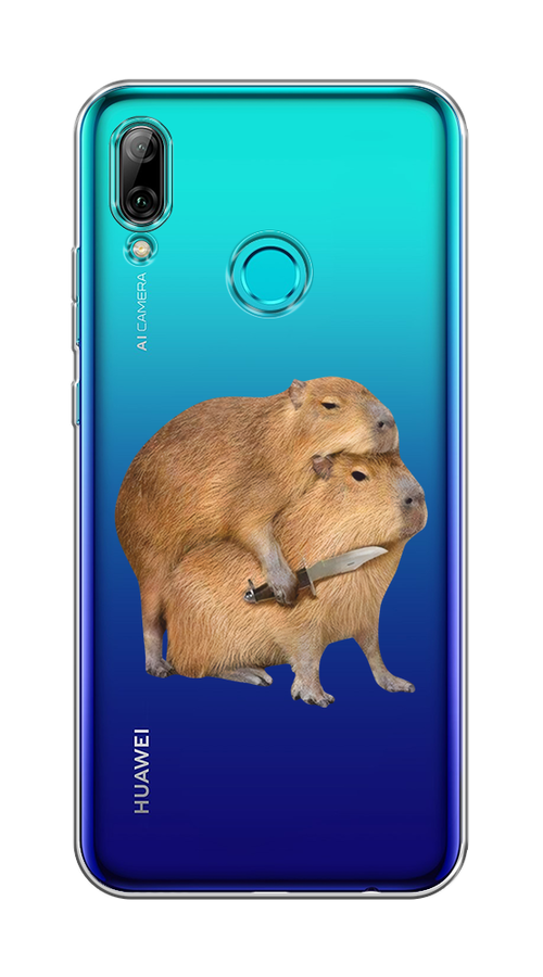 

Чехол на Honor 10 Lite/Huawei P Smart 2019 "Капибара с ножом", Бежевый, 67250-1