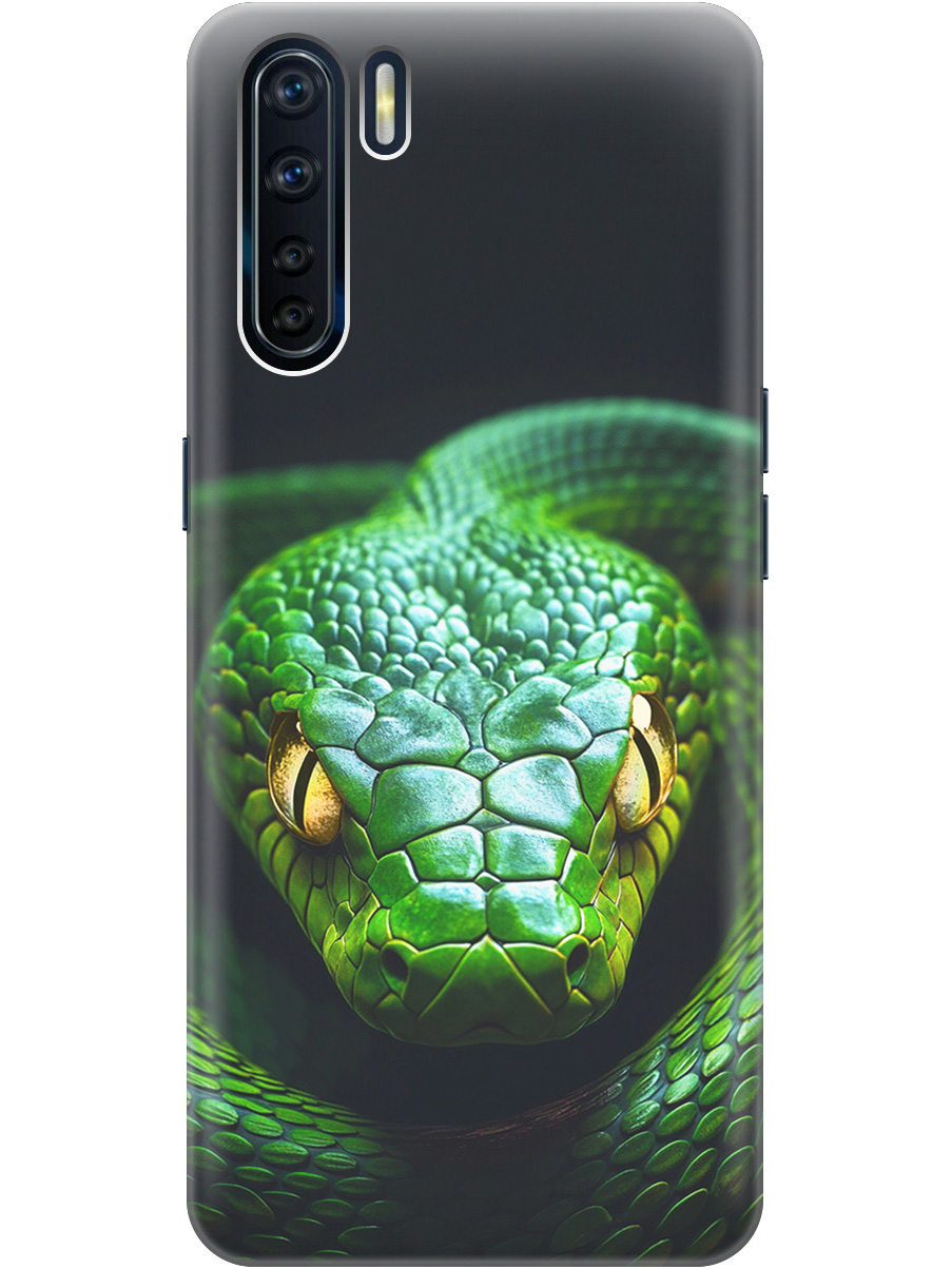 

Силиконовый чехол на OPPO A91 / Reno3 с принтом "Зеленая змея", Прозрачный;черный;серебристый;зеленый, 726148813