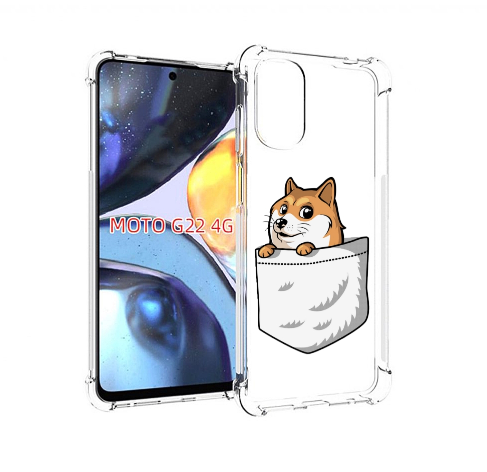 

Чехол MyPads Корги в кармане для Motorola Moto G22 4G, Прозрачный, Tocco