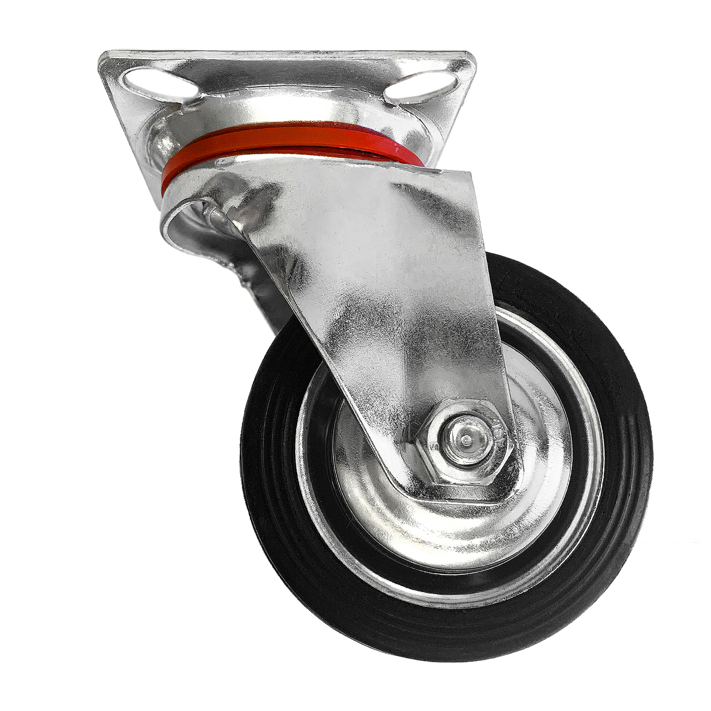 

Колесо 7,5 см для тачки/тележки поворотное с площадкой (5,5x4,2 см) d3 ST-053 строительное, Черный, ST-044