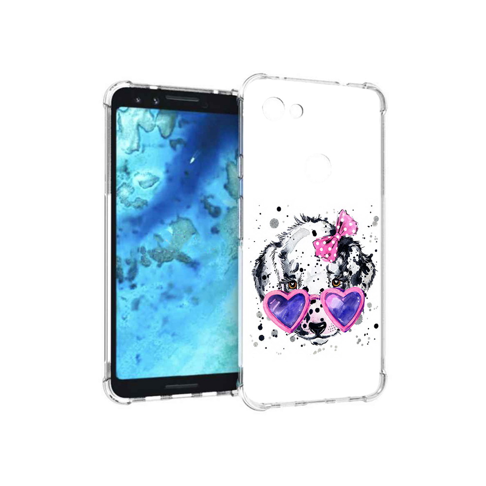 

Чехол MyPads Tocco для Google Pixel 3 долматинец в очках, Прозрачный, Tocco