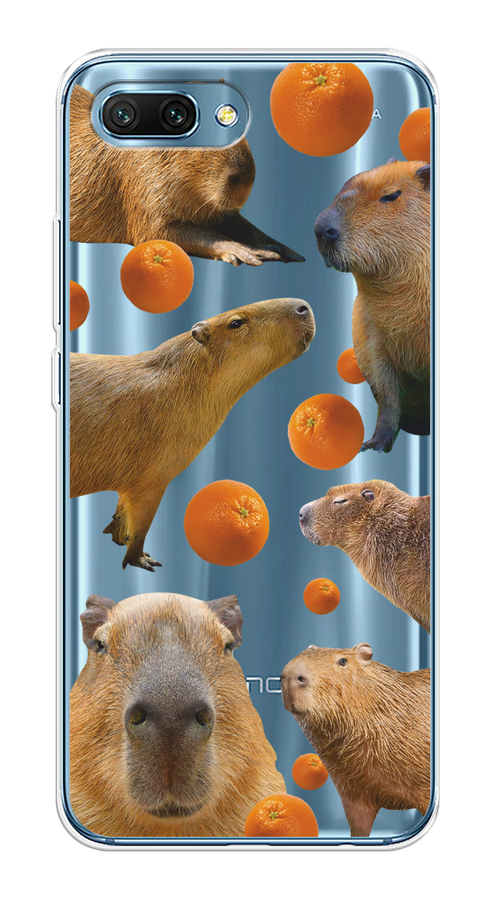 

Чехол на Honor 10 "Капибара и апельсины", Бежевый;оранжевый, 65350-1