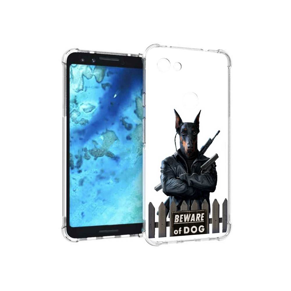

Чехол MyPads Tocco для Google Pixel 3 доберман, Прозрачный, Tocco