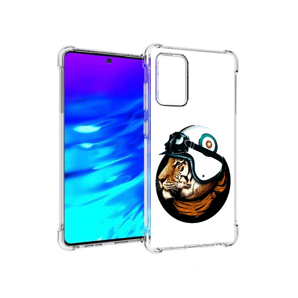 

Чехол MyPads Tocco для Samsung Galaxy A72 Тигр в шлеме (PT158633.553.171), Прозрачный, Tocco