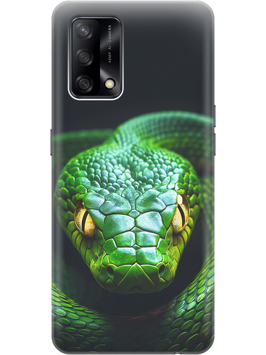 

Силиконовый чехол на OPPO A74 с принтом "Зеленая змея", Прозрачный;черный;серебристый;зеленый, 726147213