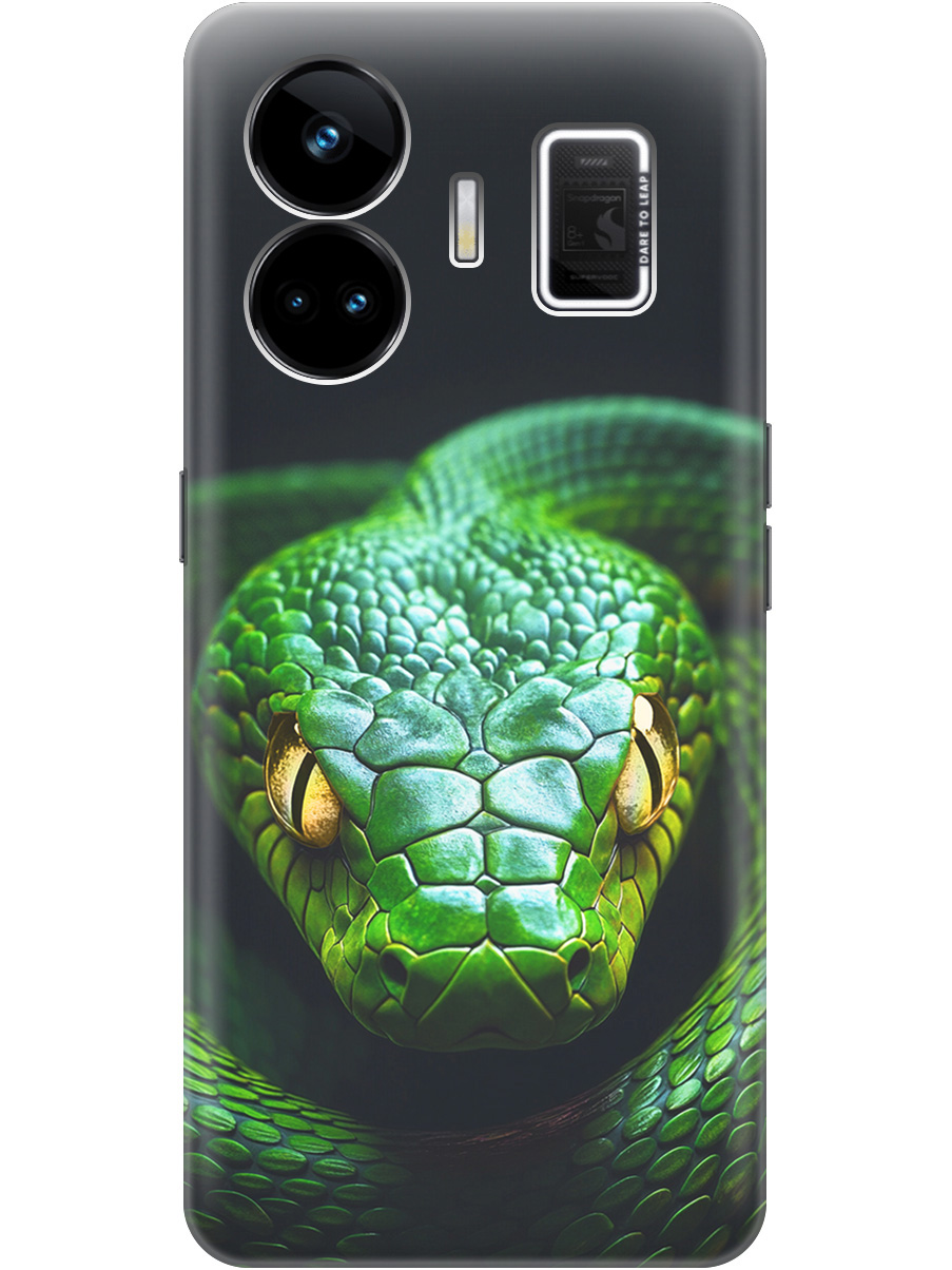 

Силиконовый чехол на Realme GT Neo 5/GT3 с принтом "Зеленая змея", Прозрачный;черный;серебристый;зеленый, 768742013