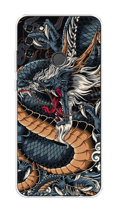 

Чехол на Honor 9A "Japanese Dragon", Коричневый;черный;синий, 612350-1