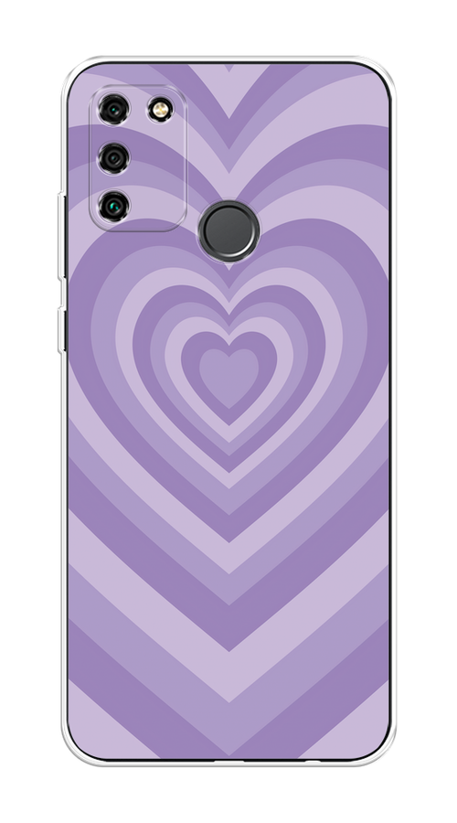 

Чехол на Honor 9A "Violet heart latte", Фиолетовый, 612350-1