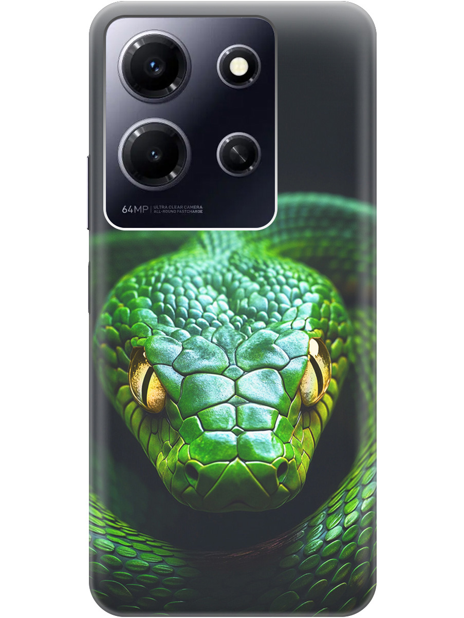 

Силиконовый чехол на Infinix Note 30i с принтом "Зеленая змея", Прозрачный;черный;серебристый;зеленый, 772564213