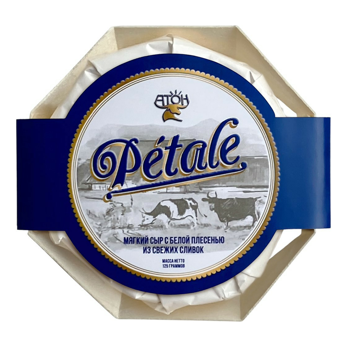 Сыр мягкий Атон Петаль с белой плесенью 60% бзмж 125 г