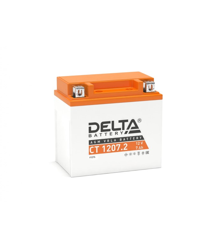 Аккумулятор DELTA BATTERY 1207.2 7А (-/+) обр/п AGM 114х70х108