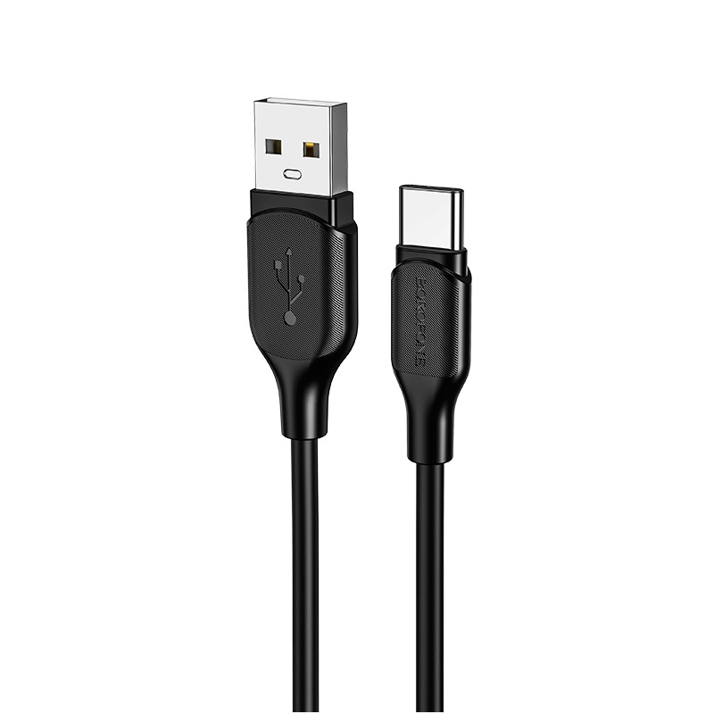Дата-кабель USB 3.0A для Type-C Borofone BX42 силикон 1м Black (повреждена упаковка)