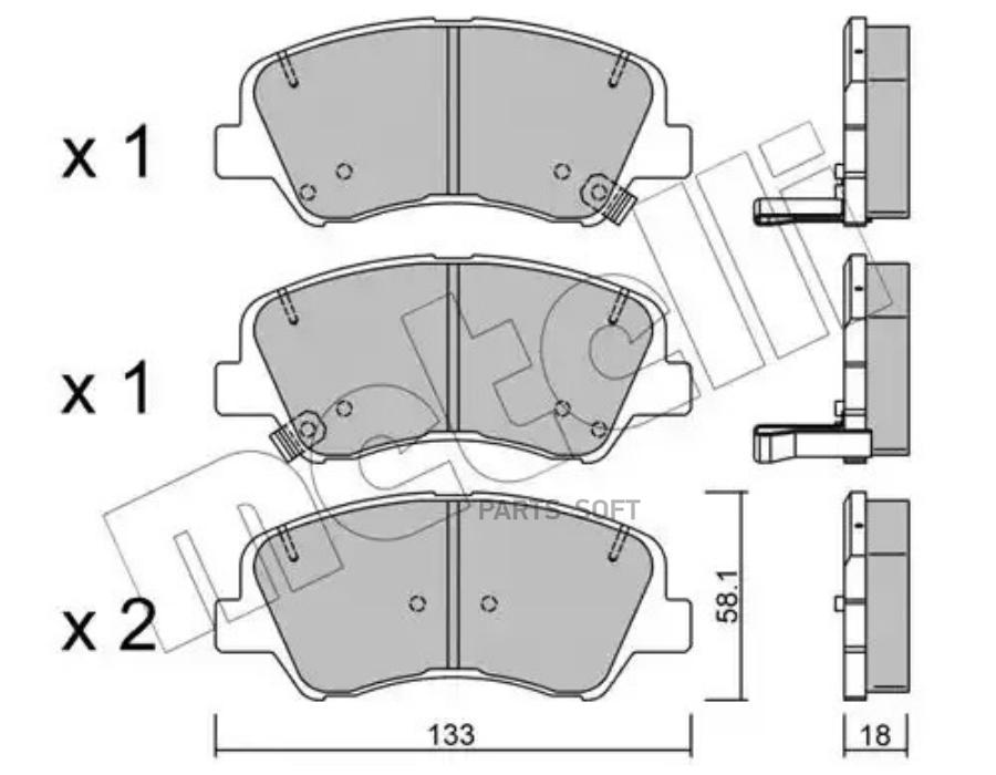 

Тормозные колодки METELLI дисковые 2209430