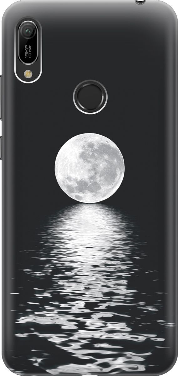 

Чехол на Honor 8A/8A Pro/Huawei Y6 (2019)/Y6 Prime (2019) "Луна над морем", Белый;черный, 6030