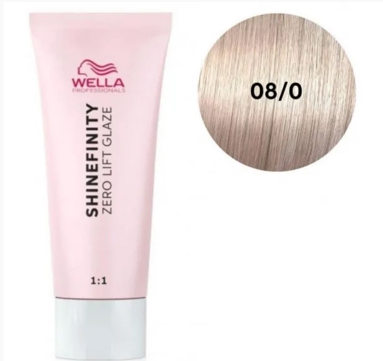 Гель-крем краска Wella Shinefinity 08-0 Натуральный латте блеск для губ ванильный латте