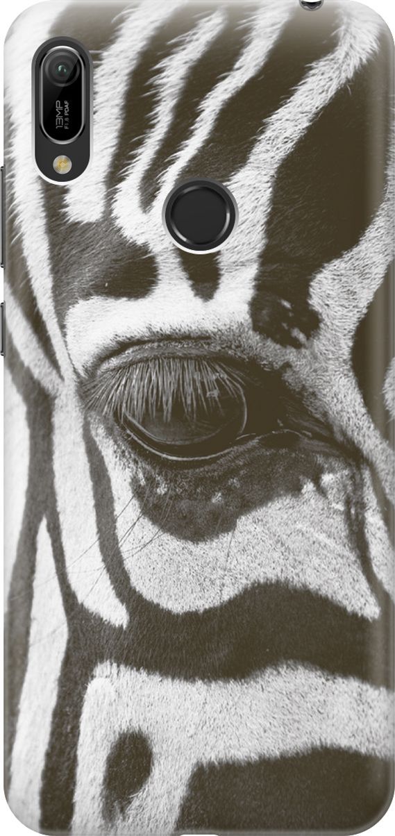 

Чехол на Honor 8A/8A Pro/Huawei Y6 (2019)/Y6 Prime (2019) "Глаз зебры", Белый;черный, 6027