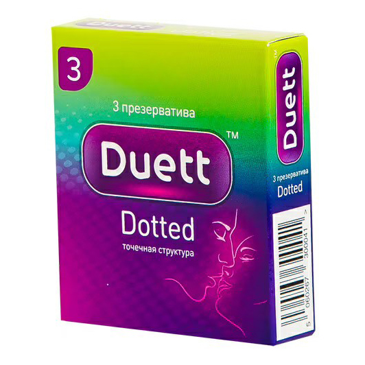 Купить Презервативы DUETT dotted с точками 3 шт.