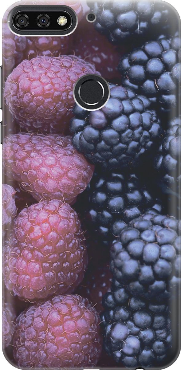 

Чехол на Honor 7C/7A Pro/Huawei Y6 Prime (2018) "Малина и ежевика", Розовый;синий, 6005