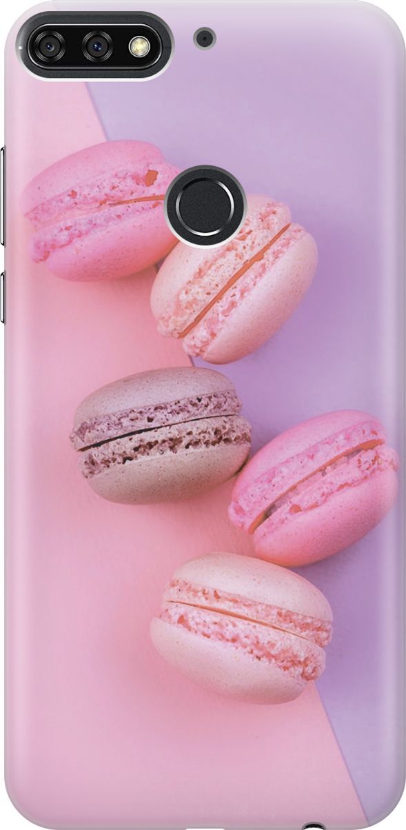 

Чехол на Honor 7C/7A Pro/Huawei Y6 Prime (2018) "Розовые макаруны", Розовый;фиолетовый, 6005