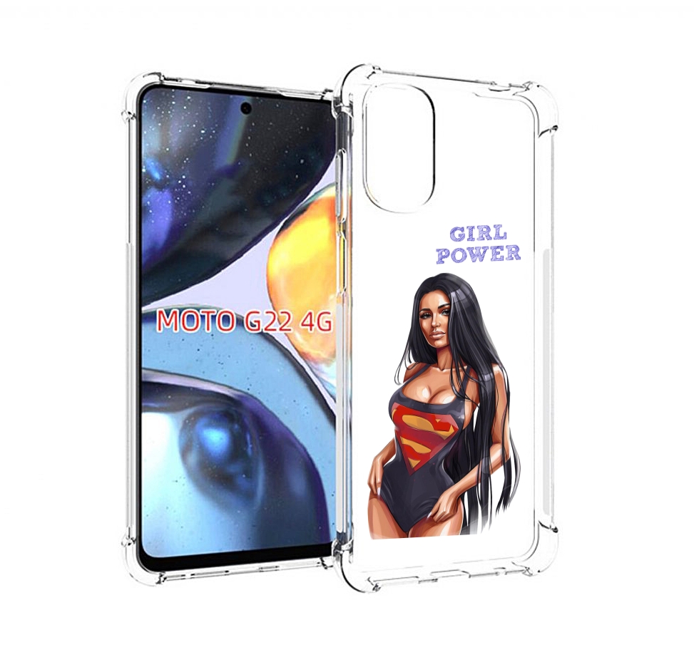 

Чехол MyPads Девушка-супермен женский для Motorola Moto G22 4G, Прозрачный, Tocco