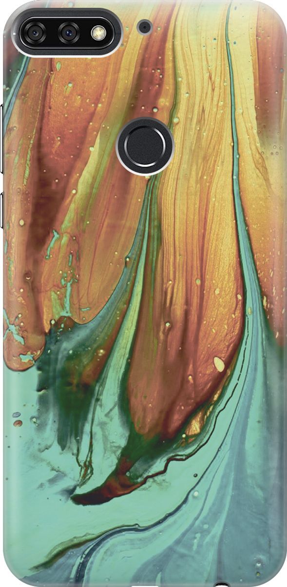 

Чехол на Honor 7C/7A Pro/Huawei Y6 Prime (2018) "Смешение", Голубой;желтый, 6003