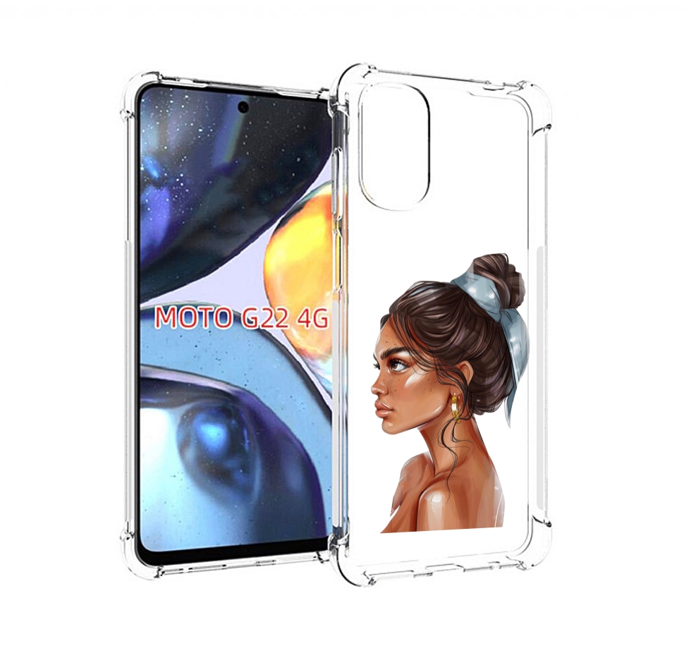 

Чехол MyPads Девушка-с-повязкой женский для Motorola Moto G22 4G, Прозрачный, Tocco