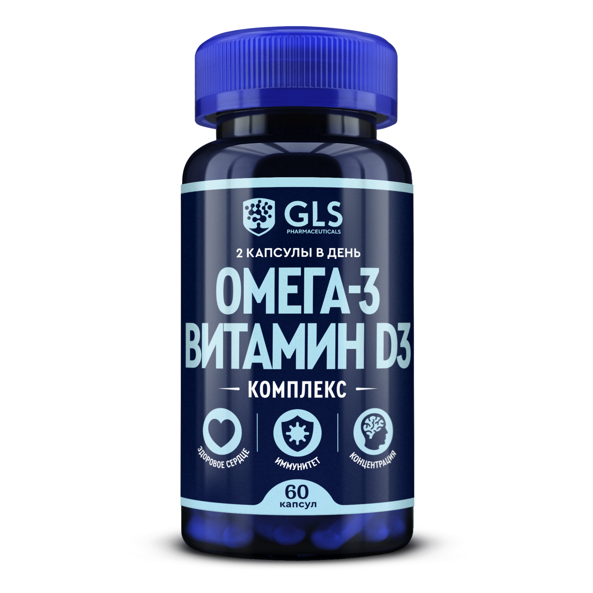 Омега-3 с витамином D3 GLS pharmaceuticals, 60 капсул