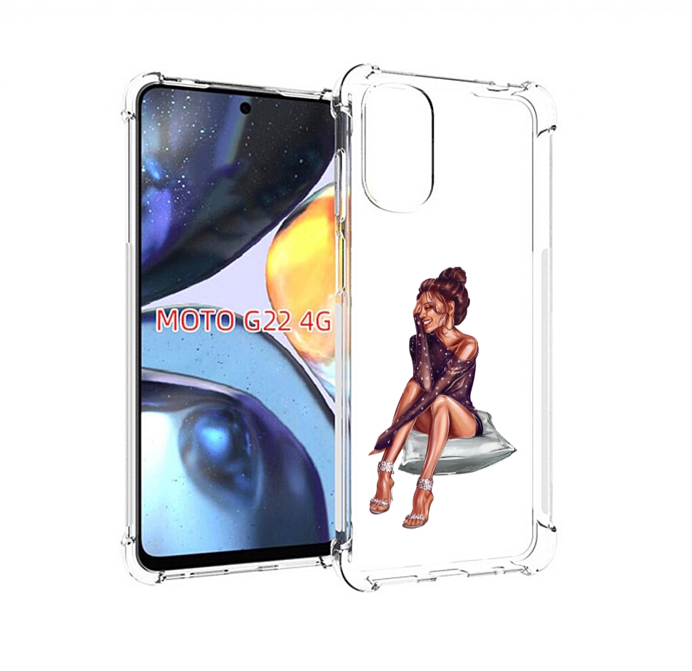 

Чехол MyPads Девушка-на-подушке женский для Motorola Moto G22 4G, Прозрачный, Tocco