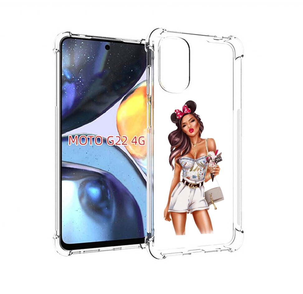 

Чехол MyPads Девушка-микки для Motorola Moto G22 4G, Прозрачный, Tocco