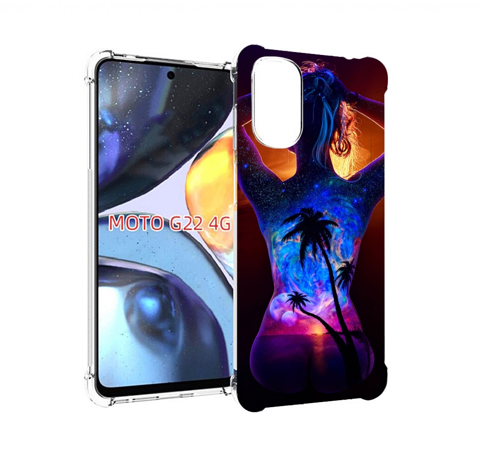 

Чехол MyPads Девушка-и-пальмы женский для Motorola Moto G22 4G, Прозрачный, Tocco