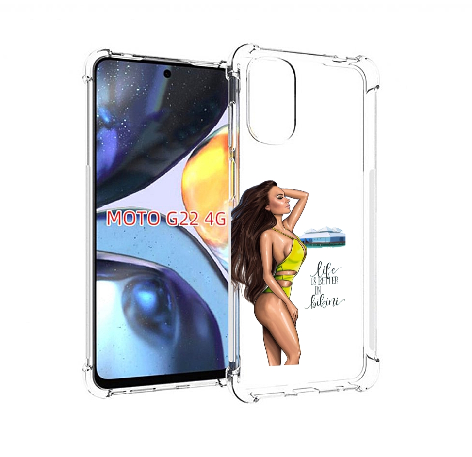Чехол MyPads Девушка-в-купальнике для Motorola Moto G22 4G