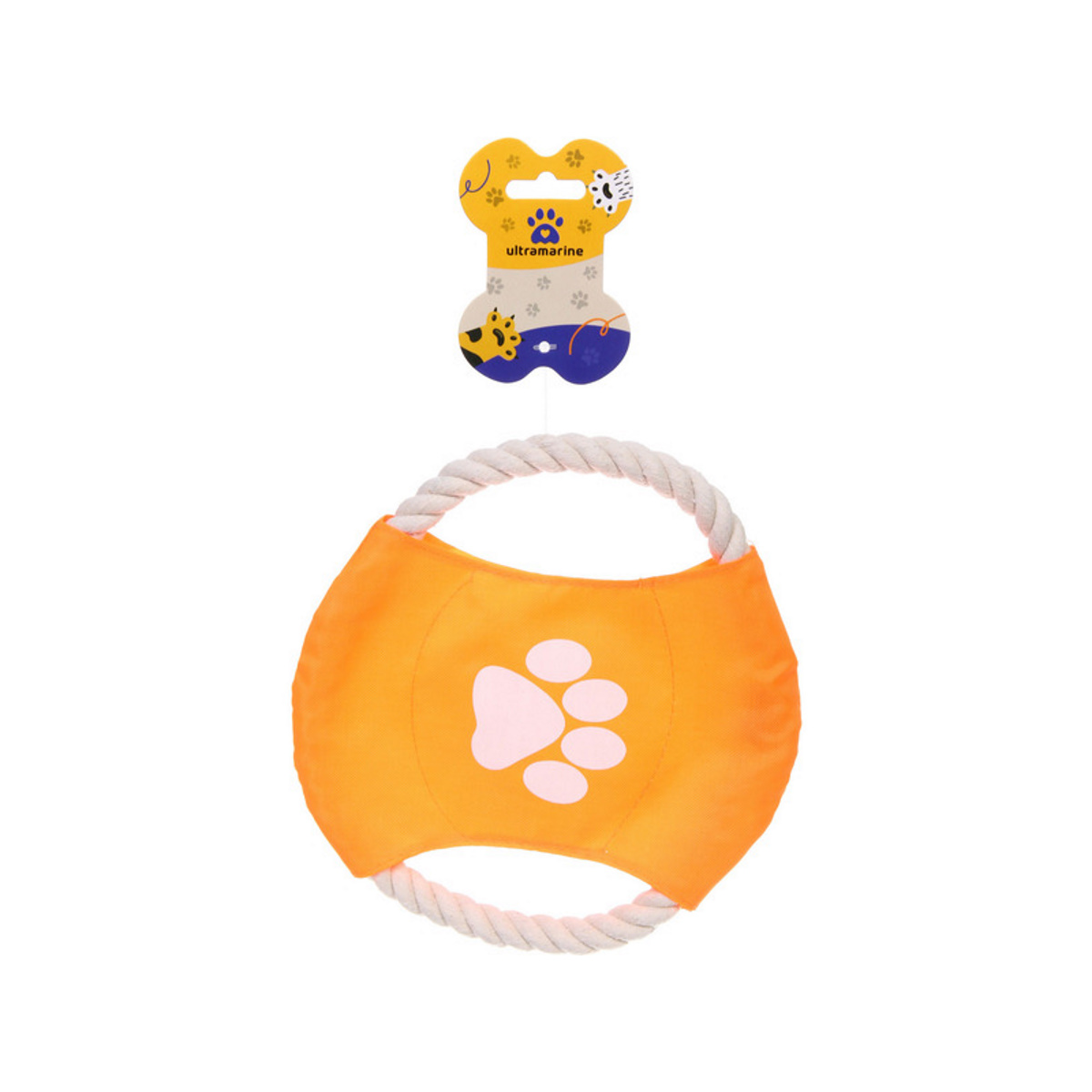 Игрушка для собак UltraMarine, оранжевая, текстиль, диаметр 18 см