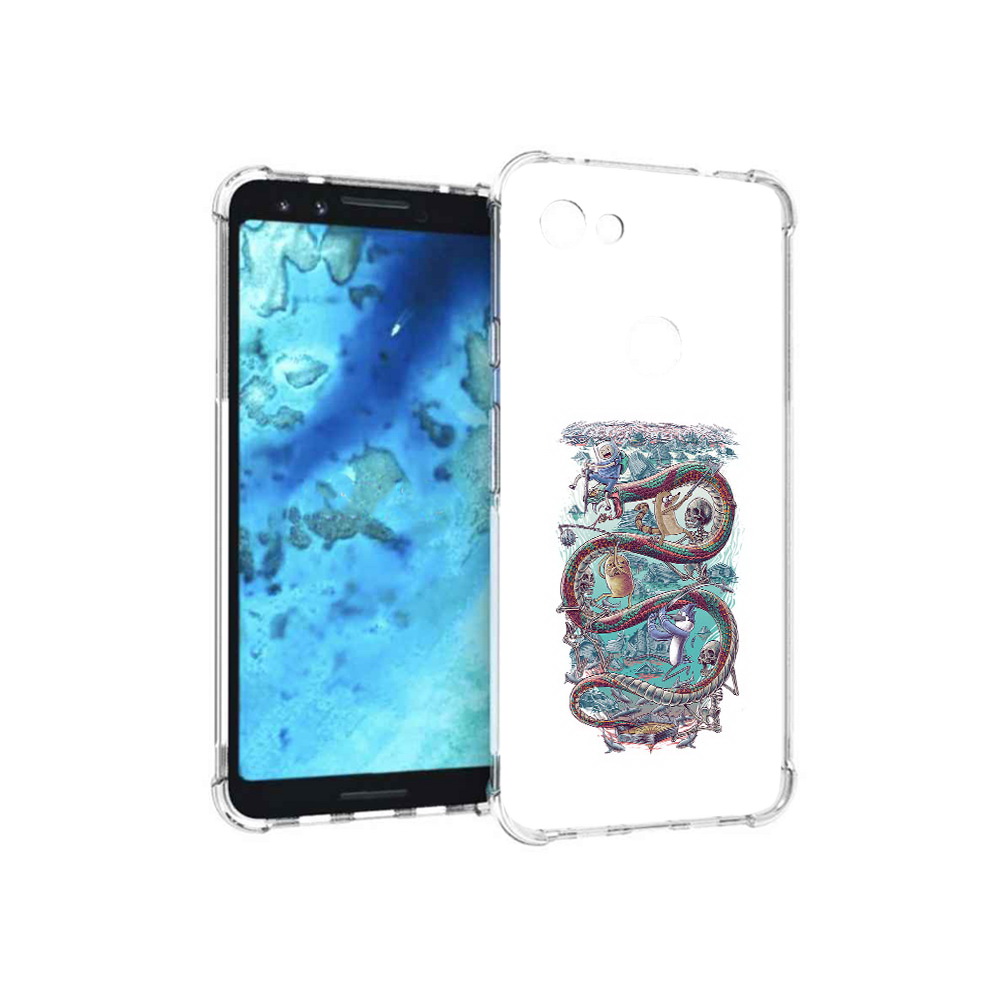 

Чехол MyPads Tocco для Google Pixel 3 время приключений страшилка, Прозрачный, Tocco