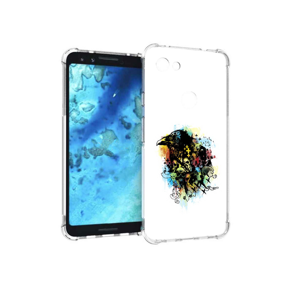 

Чехол MyPads Tocco для Google Pixel 3 ворон и черепа, Прозрачный, Tocco