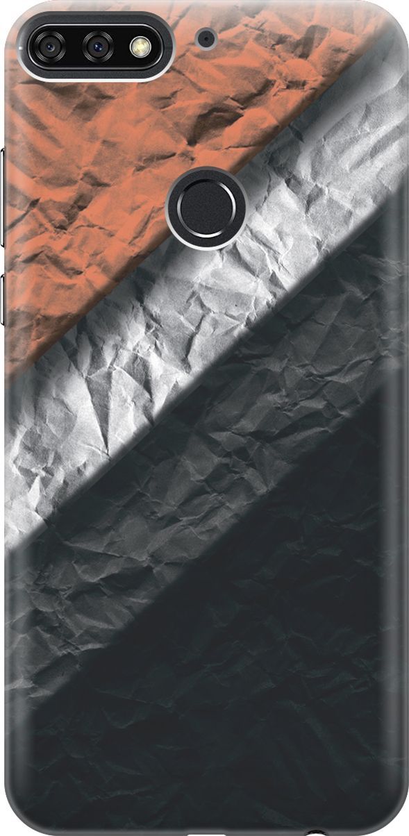 

Чехол на Honor 7C/7A Pro/Huawei Y6 Prime (2018) "Мятые полотна", Розовый;черный, 6186