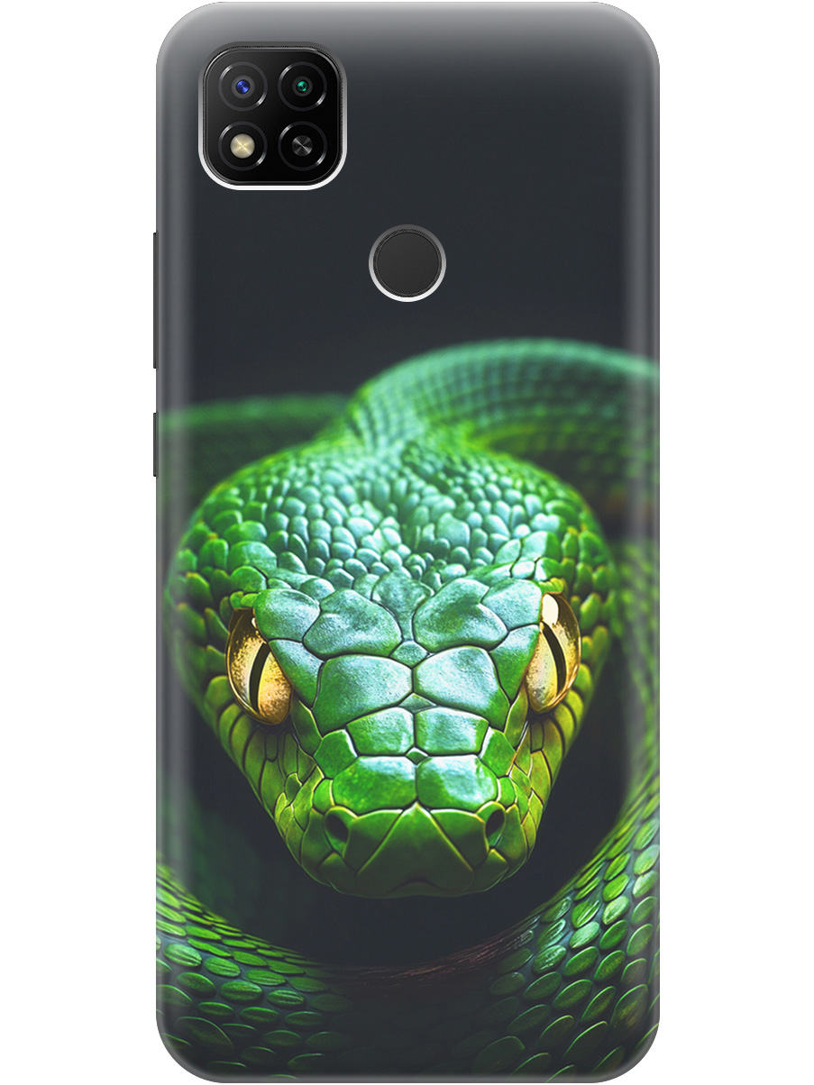 

Силиконовый чехол на Xiaomi Redmi 10A / 9C с принтом "Зеленая змея", Прозрачный;черный;серебристый;зеленый, 723311713