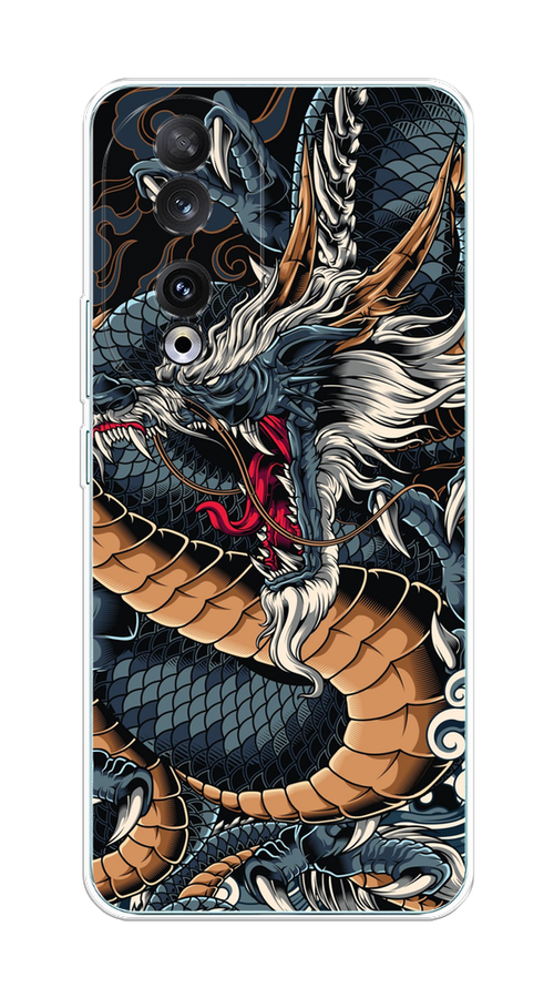 

Чехол на Honor 90 "Japanese Dragon", Коричневый;черный;синий, 6121450-1