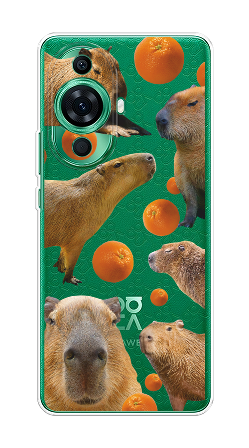 

Чехол на Huawei Nova 11 Pro "Капибара и апельсины", Бежевый;оранжевый, 6121350-1
