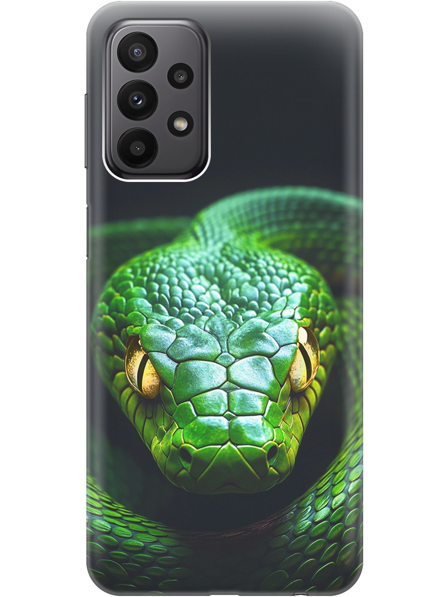

Силиконовый чехол на Samsung Galaxy A23 4G с принтом "Зеленая змея", Прозрачный;черный;серебристый;зеленый, 740132813