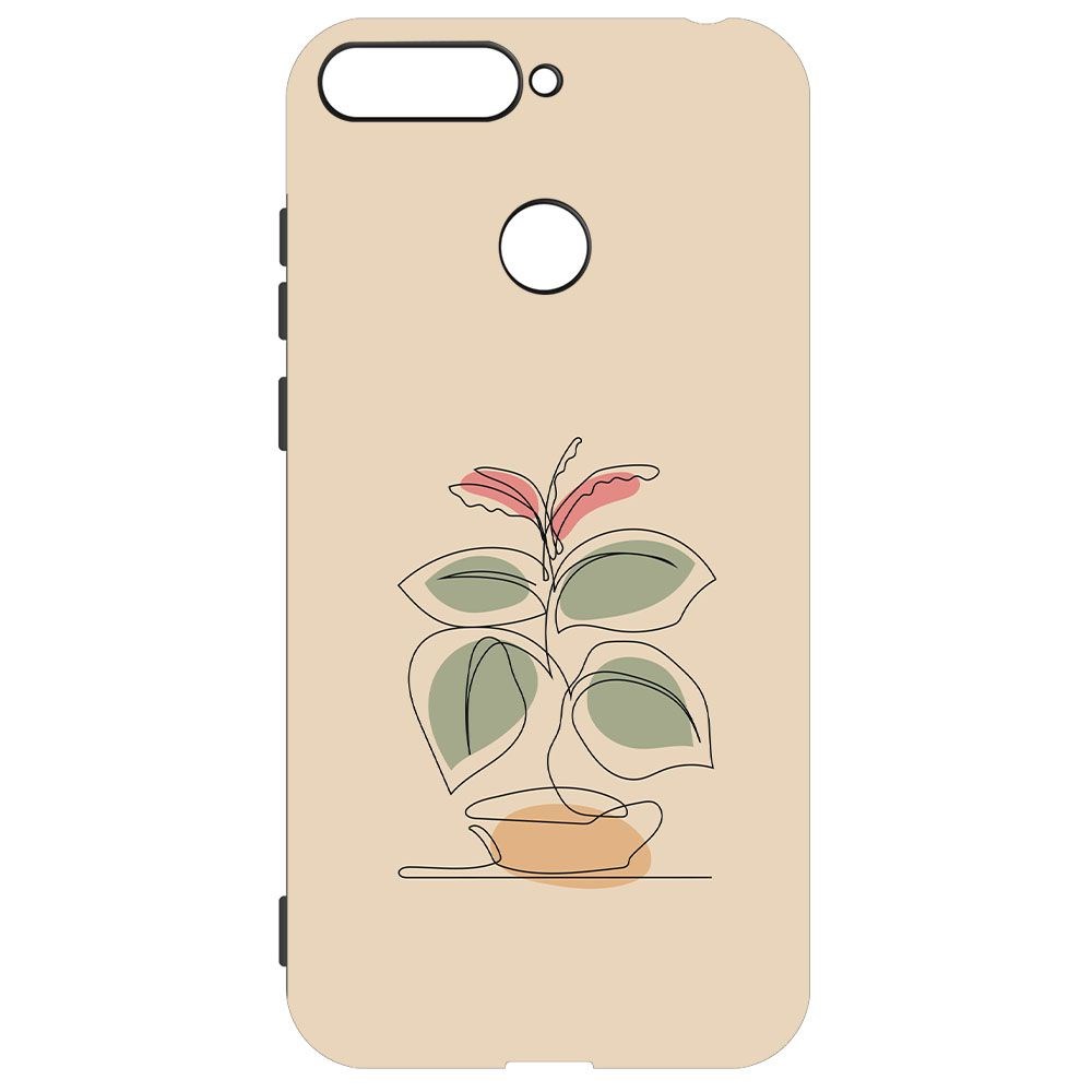 

Чехол-накладка Krutoff Soft Case Цветок для Honor 7A Pro черный